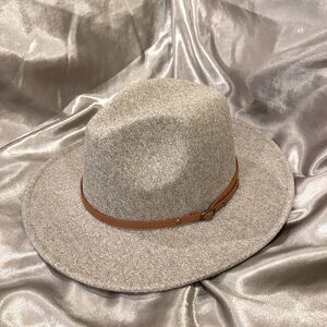 Lisianthus Women Wool Wide Brim Belt Buckle Fedora Hat